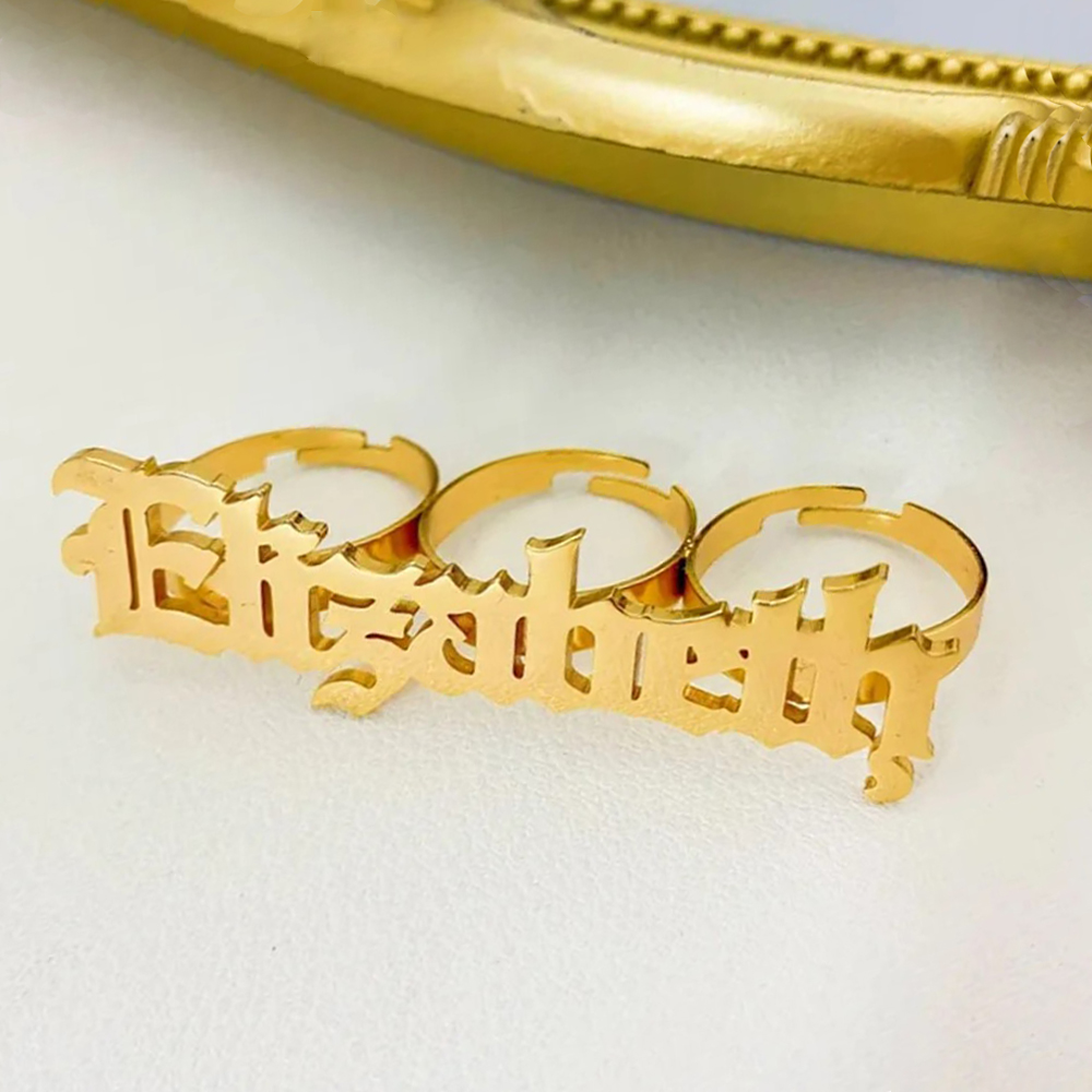 Statement Cocktail Ring - Özel Ad Yüzük Kadın Knuckle Büyük