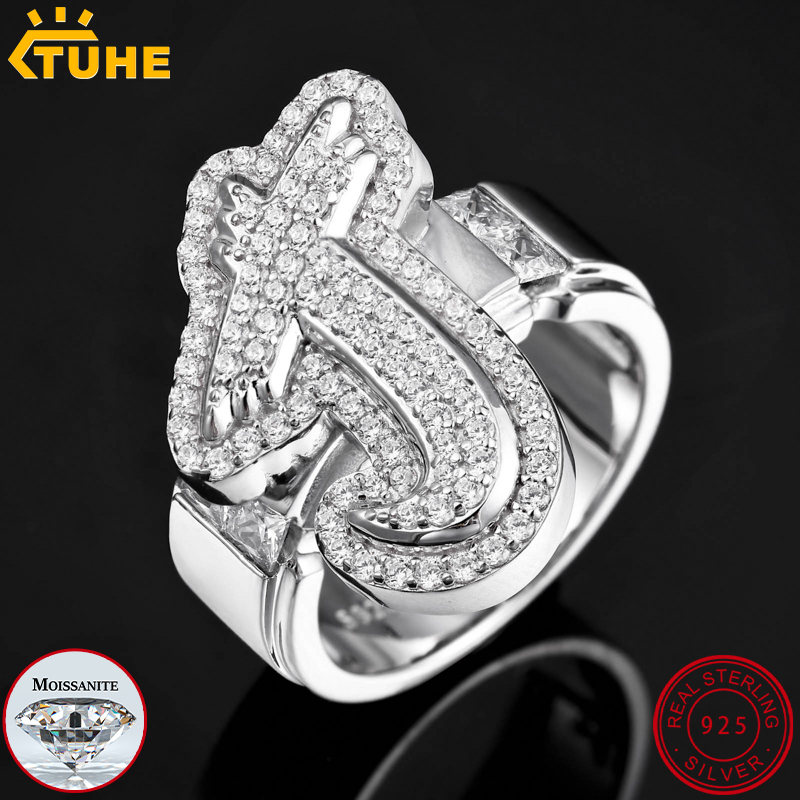Statement Cocktail Ring - TUHE Buzlu Mozanit Özel Harfli Yüzük