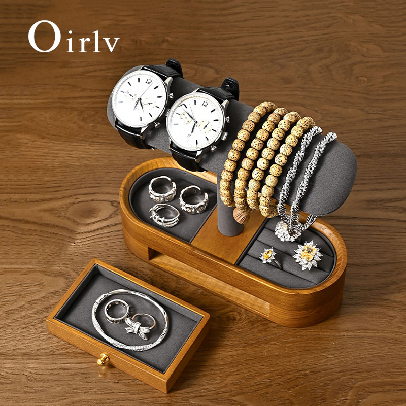 Jewelry Bracelet Watches - Oirlv katı ahşap saat organizatör raf