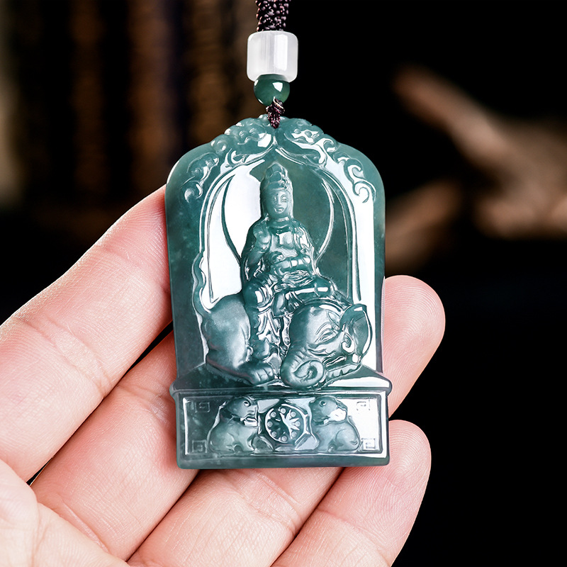 Jewelry & Watches Spółka Z Ograniczoną Odpowiedzialnością - Doğal Birmanya Jadeit Guanyin Kolye Kolye