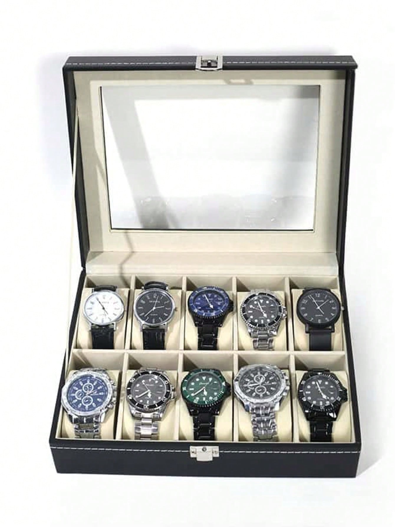 Jewelry Like Watches - Kilitli Deri Saat Kutusu, Büyük Kapasiteli