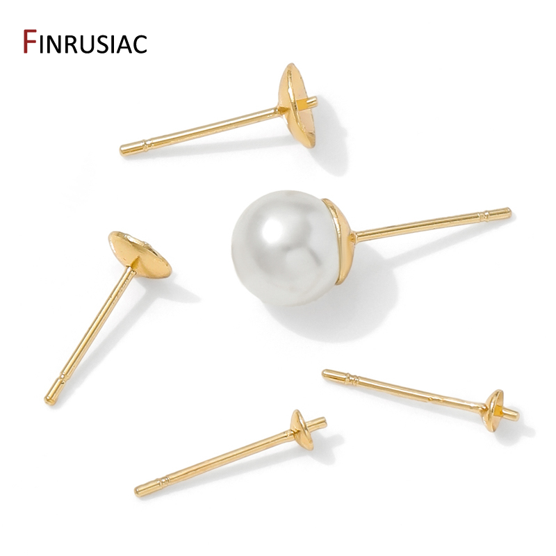 Pearl Stud Earrings - 14 Ayar Altın Kaplama Pirinç Küpe