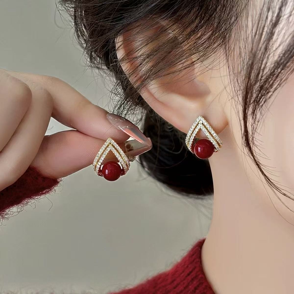 925 gümüş iğne kore moda şarap - Pearl Stud Earrings incelemesi ve fiyatı