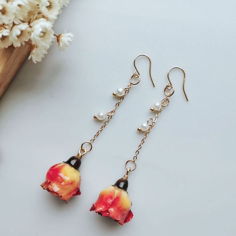 Zarif Ölümsüz Gül İnci Püskül  - Pearl Stud Earrings incelemesi ve fiyatı