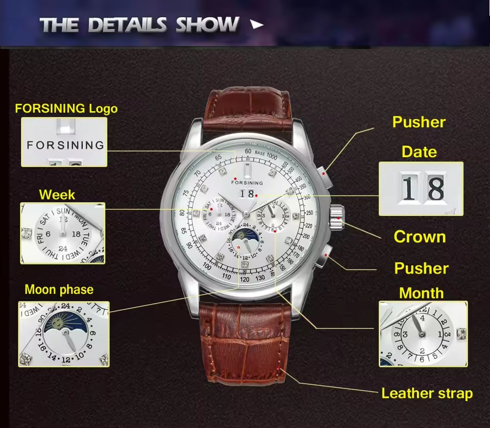FORSINING Çoğaltma Çok Fonksiy - Patek Philippe Watch Nautilus incelemesi ve fiyatı