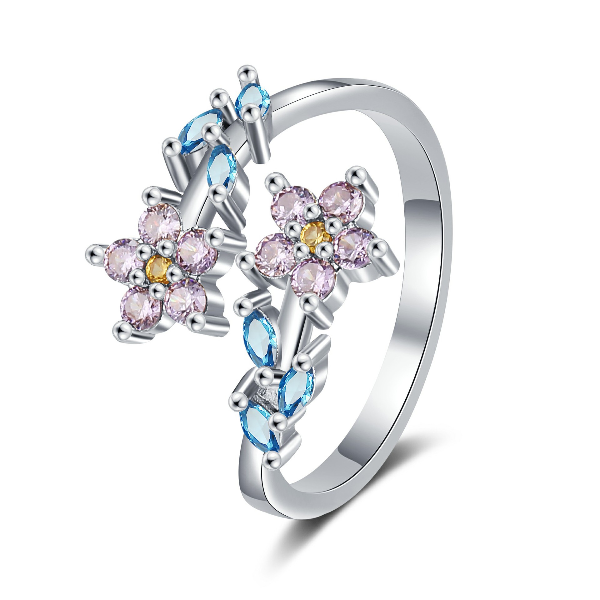 925 ayar gümüş çiçek yaprak yü - Statement Cocktail Ring incelemesi ve fiyatı